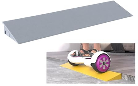 YLEPHNE Rampe de Porte pour Fauteuil Roulant, Rampe de Seuil de Porte Autocollante, Découpable, pour Poussettes, Escaliers, Trottinettes et Animaux de Compagnie(Grey,100x13x6cm)