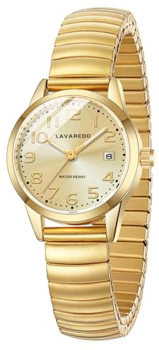 Timever Damen Armbanduhr Quarzuhr Analog mit Edelstahl Zugarmband,Datum,großen Ziffern Leicht ablesbares Zifferblatt,Geschenk für Frau und Freundin