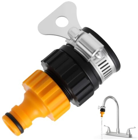 Kitchen Tap Hose Connector Outer 16mm, Inner 12mm Universal Tap Connector for Hose Pipe Rubber Adjustable Hose Pipe Tap Adapter for Garden Hose Pipe Mixer Kitchen Bath Indoor Outdoor Easy to Install
