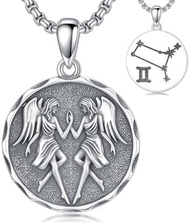 PROESS Sternzeichen Halskette 925 Sterling Silber Sternenkonstellations Anhänger Horoskop Astrologie Schmuck Ideales Geburtstags Geschenk für Männer Frauen Weihnachten