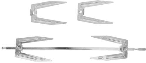 DOITOOL Drehbare Grillgabel aus Edelstahl für Hähnchen und Truthahn Hitzebeständig Grillzubehör für Heißluftfritteuse und Backofen 3 Stück mit Stange und Schrauben