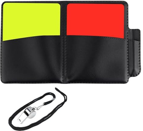 LACHT Cartellini Arbitro Calcio Kit, 1Pcs Fischietti Arbitro In Metallo, Cartellini Rossi E Gialli Con Fogli Portafogli, Set Di Carte Da Arbitro Di Calcio Con Matite Per Gioco Calcio Scuola Sport