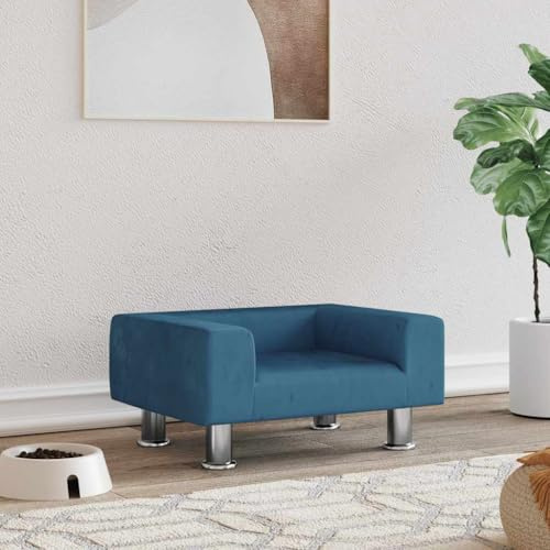 Frdhee Hundesofa, Hundebett Blau 50x40x26,5 cm Samt Hundesofa Für Mittlere Hunde für Mittlere Hunde, Waschbar rutschfest Hundebetten
