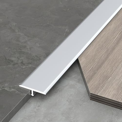 Coayuou Baguette De Finition Carrelage Profil En T Barre Seuil 90cm* 3 Pièces Profile Aluminium Carrelage Pratique Pour Accessibilité Et Sécurité, Pour Maison Et Bureau(Silver,30mm)