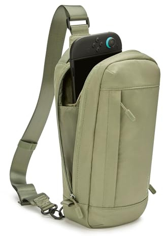 Belkin Gaming Protective Carrying Travel Bag for Nintendo Switch 2 - Green | Crossbody Bag, Protective Carrying Bag for Console Accessories, Soft Interior, Lightweight Design, 10 Game Card Slots