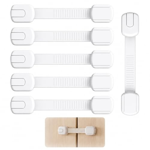 6PCS Bloc Porte Sécurité pour Placards, Tiroirs, Frigo et Fenêtres, Système Sécurisé pour Enfants, Loquet de Sécurité Facile à Installer, Aimant Porte Placard et Cadenas Frigo