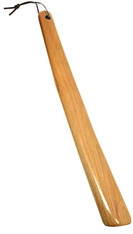 SUPVOX Beech Shoe Horn Wooden Shoe Horn Shoe Dressing Aid with Long Handle Slim Shape for Men Women (Strong Wood)