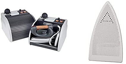 Polti Vaporella Super Pro Ferro Da Stiro A Vapore Con Caldaia, Tappo Di Sicurezza, 3 Bar & Vaporella Paeu0200 Soletta Antilucido Per Ferro Da Stiro Professionale, Protezione Per I Capi Delicati