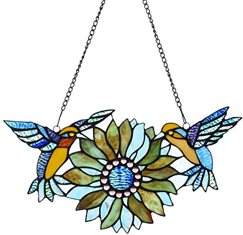 Capulina Muttertags-Sonnenblumenkolibri-Geschenke, Buntglas-Fensterbehang, Sonnenfänger, atemberaubende Handarbeit, Blumen, Vögel, Liebhaber, Geschenke für Heimdekoration