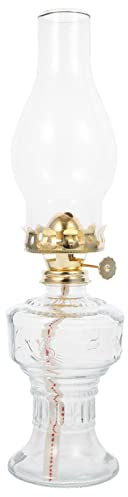 ibasenice Vintage Lámpara de Queroseno de Sobremesa de Cristal Claro de Aceite de La Lámpara de Queroseno de Chimenea de La Lámpara de Adorno para La Fiesta de Boda de Navidad del Hogar