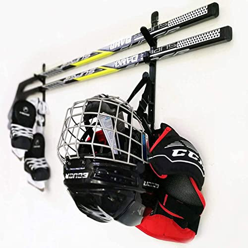 Hockeyschläger-Rack, Wandaufbewahrung, Hockeyschläger-Displayhalter – Hängen Sie Ihre Eishockeyschlittschuhe, Handschuhe, Schläger Pads – ideal für Zuhause oder Büro – keine Hockeyschläger-Ausrüstung