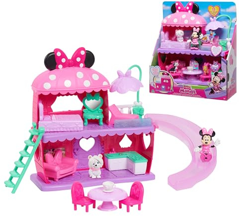 Just Play El Conjunto Minnie Mouse Bow Home de Disney Junior Incluye la Figura y Accesorios de Minnie Mouse; Juguetes para niños a Partir de 3 años