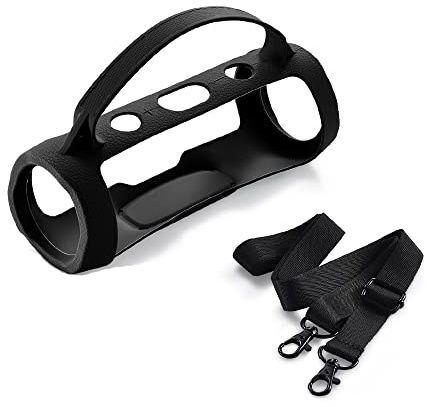 Yaowanguan Silikonhülle für JBL Charge Essential 2 Kabelloser Bluetooth-Lautsprecher, Charge Essential 2 & Charge 4 Tragbare Schutzhülle für Reisen (Schwarz)