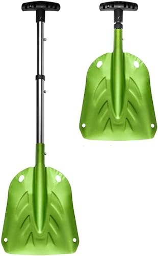 SKINSTAR Lawinenschaufel Alu Schneeschaufel Tourenski Notfall Schaufel 3-teilig grün