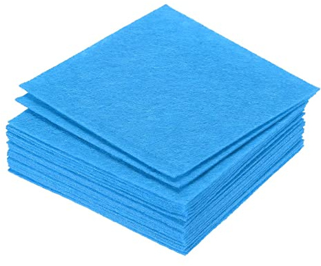 PATIKIL 21 Stück Weiche Filzblätter Selbstklebende Stoff Bastel Blätter Filzbasteln Dunkel Blau 4 Zoll x 4 Zoll für DIY Hobby Dekoration