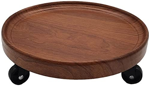 ZEELYDE Plant Stand,Wooden Vase Base Round Movable Flower Pot Base with Universal Roller Display Stand for Bonsai Ornaments for Balcony Living Room Home Decoration Display Stand