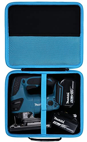 Khanka Étui de Stockage Rigide pour Makita DJV180Z/DJV184Z 18V Li-ION Scie Sauteuse sans Fil Outils et Batterie,Noir.(Vide Etui)