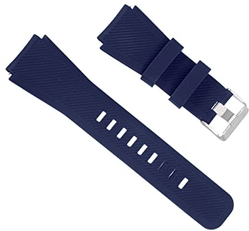 sourcing map Rubber Watch Band 22mm Width, Unique Design Replacement Silicone Watch Strap for Gear S2 S3 S4 and GT/Smart Watch, Dark Blue