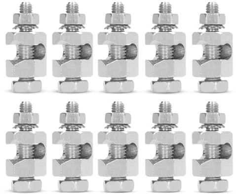 Blitzschutz-Kabelklemme, kleine Standard-Spezifikation 10PCS Kupfer-Blitzschutz-Kabelklemme, Erdungsklemmen-Kit mit Muttern External Hex für PV-Modul