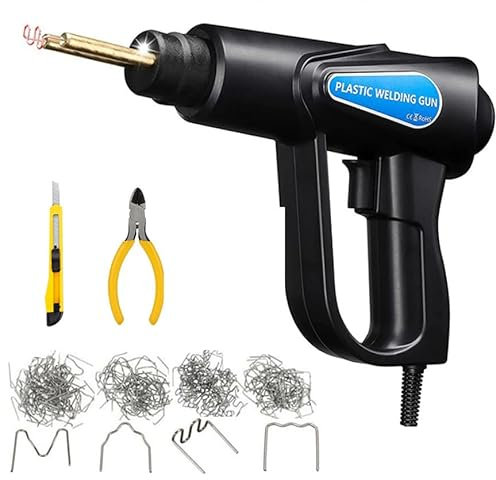 70W kunststoff Schweißen Maschine, Kunststoff Schweißgerät, Auto Stoßstange Reparaturset mit 800PCS Schweißnagel, Hefter Schweißer Reparatur Set für Reparatur Auto Stoßstange (200PCS)