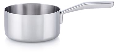 MasterPRO Alessi Bones - 16cm Kochtopf - Hergestellt aus Edelstahl - Innen und außen mattiert - gerader Körper & langer geschweißter hohler Gusseisengriff - Induktionskochgeschirr