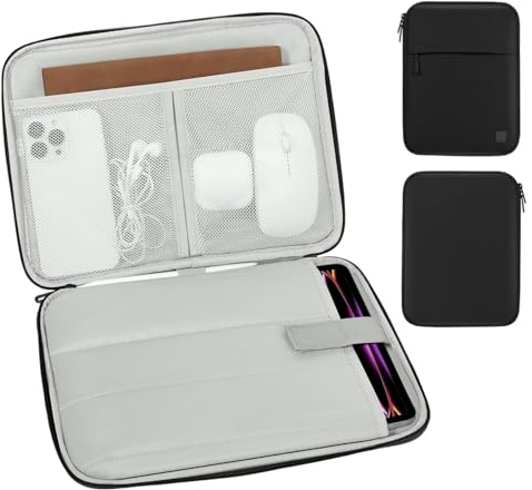 Dadanism 13 Pollici Tablet Custodia Borsa Portatile per iPad Pro 13 M4 2024, iPad Air 13 2024, iPad Pro 12,9 6a/5a/4a/3a Gen, Galaxy Tab S10+ Plus/S9 FE+/S9+ Plus 12,4, Tab P12 12,7, Nero