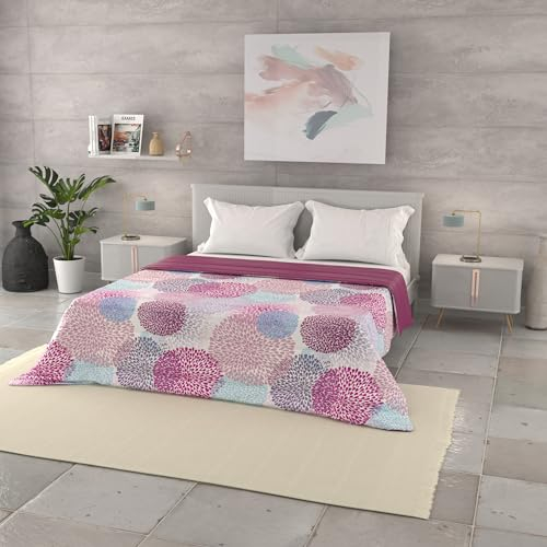 Trapuntino Estivo Linea BASIC Made in Italy Copriletto Stampato in Morbida Microfibra - Trapunta Primavera Estate Mezza Stagione - Soffioni, Matrimoniale 250x240cm