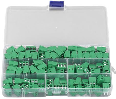 80 Pz Morsettiera A Vite In Ottone Pin 5mm Passo Montaggio PCB Terminale di Cablaggio Connettore per Progetti Elettrici KF128 2P 3P