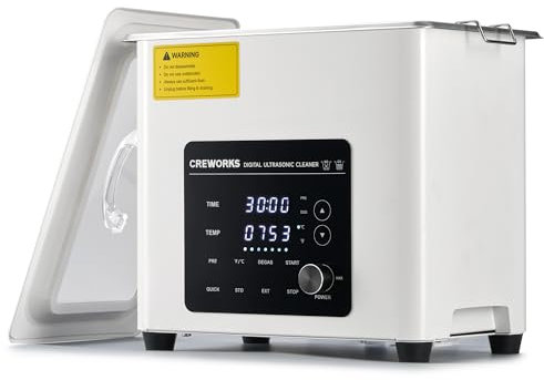 CREWORKS 3L Digital Ultrasonic Cleaner, 120W Quiet Ultrasonic Cleaning Machine with Degas Mode and 7 Oscillation Levels, Professional Ultrasound Cleaner with 3 Modes 100W Heater & Timer for Home Use