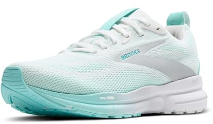 Brooks Women’s Trace 4 Neutral Running Shoe - Bright White/Limpet/Oyster - 8.5 Medium