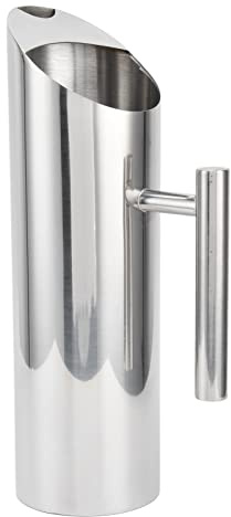 Hspemo Jarra de Acero Inoxidable Jarra de Metal Resistente Acero Inoxidable 304 de Gran Capacidad Mango Ergonómico Jarra de café Aerodinámica Resistente Al Calor (Recto 1,5 litros)