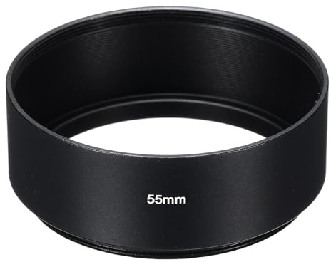 PATIKIL 55mm Gegenlichtblende, Standard-Fokus, mattierte Oberfläche, innen Anti-reflektierende Blende für Kameraobjektiv, Schwarz