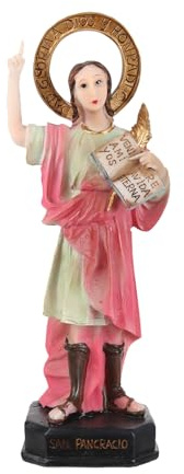 TWO TIGERS San Pancracio 22cm. Figura de Resina, Imagen Religiosa. Adorno de Decoración para Interiores. Figura Religiosa de Resina, Resistente. Perfecta para Regalo