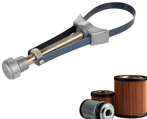 Clé à filtre à huile | Clé pour filtre à huile | Outil de retrait de filtre à huile | Clé à courroie en acier pour compartiment d'huile de voiture | Outil de retrait pour bocaux, couvercles et