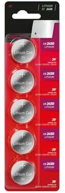 Pila botón de Litio CR-2450 3V, Alta Capacidad, Larga duración, Ideal para Dispositivos electrónicos y Relojes.