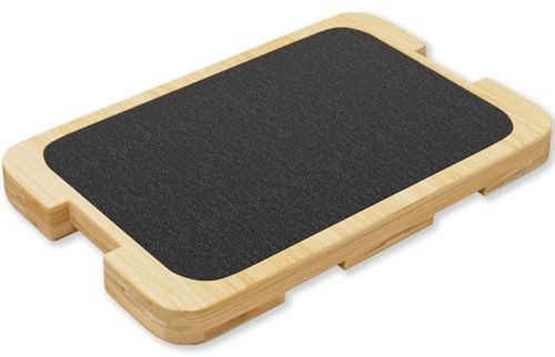 Resistance Band Foot Plate - Heavy-Duty Bamboo Fitness Board for Resistance Band Training Platform, Stretching, Balance & Flexibility Exercise for Home Gym, Non-Slip, 1000 lbs Capacity