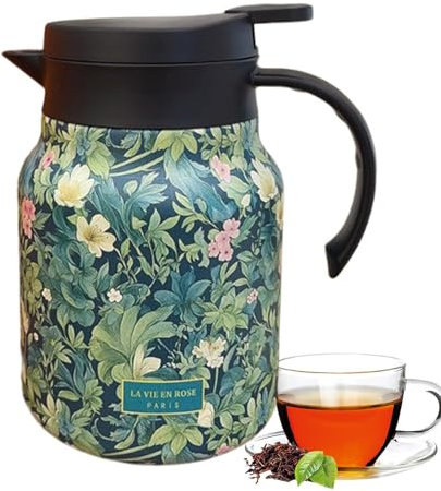Vintage Tea, Stainless Steel Tea, 6.5x4.33 Inches, Vintage Floral Kettle, Versatile Kitchen Equipment, Home Accessories, Insulated Pots, Infuser for Family, Friends