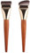 Lot de 2 Pinceaux de Maquillage Ultra Fins, Pinceau Fond de Teint Professionnel, Pinceaux de Maquillage Plats, pour le Mélange Liquide, Crème ou Poudre Cosmétique Sans Défaut