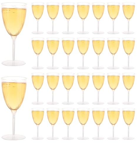 MUXHEL Sektgläser Plastik 32 Stück, 240ml Kunststoff Champagnerflöten Sektglas, Mehrweg Weingläser Sektflöte für Hochzeiten Geburtstage Picknicks Weihnachten