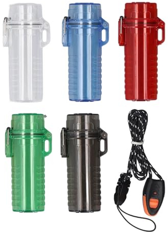 Pilipane Caja de protección de 5 Piezas al Aire Libre Caja de Almacenamiento Impermeable hermética Recipiente de plástico portátil para Acampar el Viaje de la Playa de Senderismo
