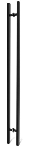 LVYIHAN 150cm Matte Black Square Barn Door Pull Handle Double Sided | Heavy Duty 304 Stainless Steel, 120 cm Hole Spacing, Fits 2 cm-5 cm Thick Barn, Front Entry, Sliding & Exterior Doors