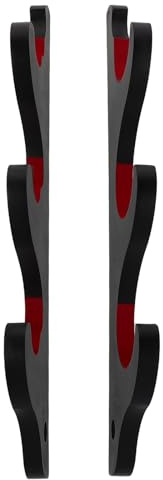 Supporto da Parete 1 Paio per Mazze da Baseball a 3 Livelli | Colore Nero, Pannello ad Alta Densità, Installazione con Chiodi, per Home Gym e Area Esposizione