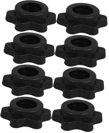 ANDRESLAD 8pcs Plastic Spinlock Dumbbell Bar Nuts Quick Attachment Barbell Screw Collars Non-slip Locking Clamps for Gym and Home Fitness Equipment