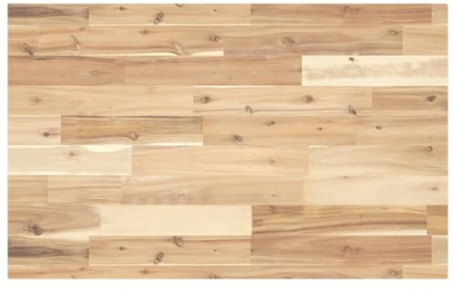 Hoopleep Piano in legno massello di acacia non trattato, 120 x 50 x 4 cm, rettangolare, robusto piano di lavoro per lavabo, uso versatile di cucina e banco da lavoro