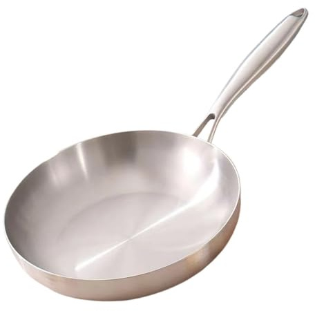 ZMCGNO Padella in acciaio inossidabile, wok, padella antiaderente, universale, for fornelli a gas, induzione, for bistecche, pentolame da cucina(Single pot 28CM)