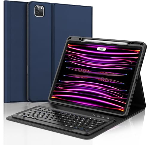 SENGBIRCH Funda con teclado para iPad Pro de 12,9 pulgadas 6/5/4/3ª generación - Teclado QWERTZ alemán magnético inalámbrico Bluetooth desmontable para iPad Air de 13 pulgadas (M3 2025/M2 2 2024