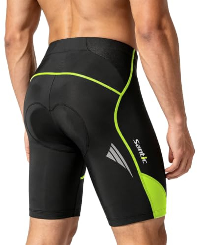 Santic Radlerhose Herren Kurz mit Sitzpolster Radhose Herren Kurz Fahrradhose Herren Gepolstert Radshorts Herren mit Polster - Genting