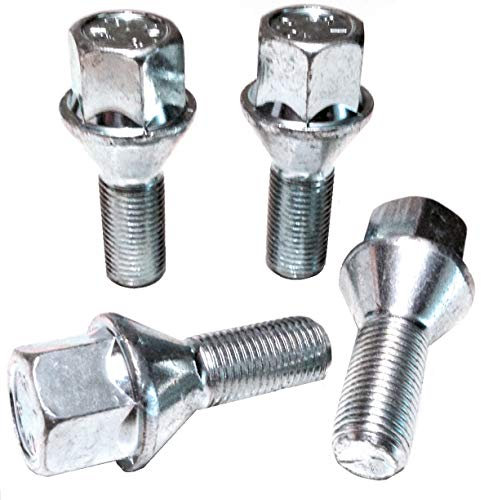 XtremeAuto Tapered M12x1.5 Security Replacement Wheel Hub Bolts Nuts 17mm Hex Head - Front & Rear Axle (4)