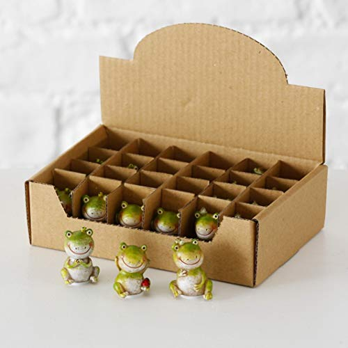 BOLTZE Frosch Deko Tischdeko Kunstharz H 3 cm 3er Set