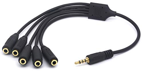 Tomost 3,5 mm TRRS Stecker auf 5 TRRS Buchse Stereo 4-polig Splitter Kabel Konverter Kopfhörer Verlängerung
